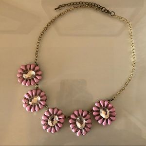 Rhinestone Floral Statement Necklace